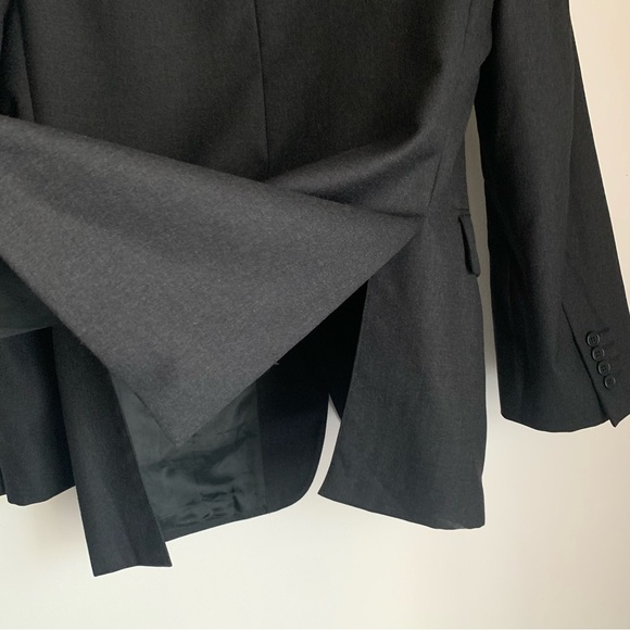 Aquascutum Men's Suit Jacket Blazer Dark Grey / Black Lined Wool Size 40R - Picture 3 of 11